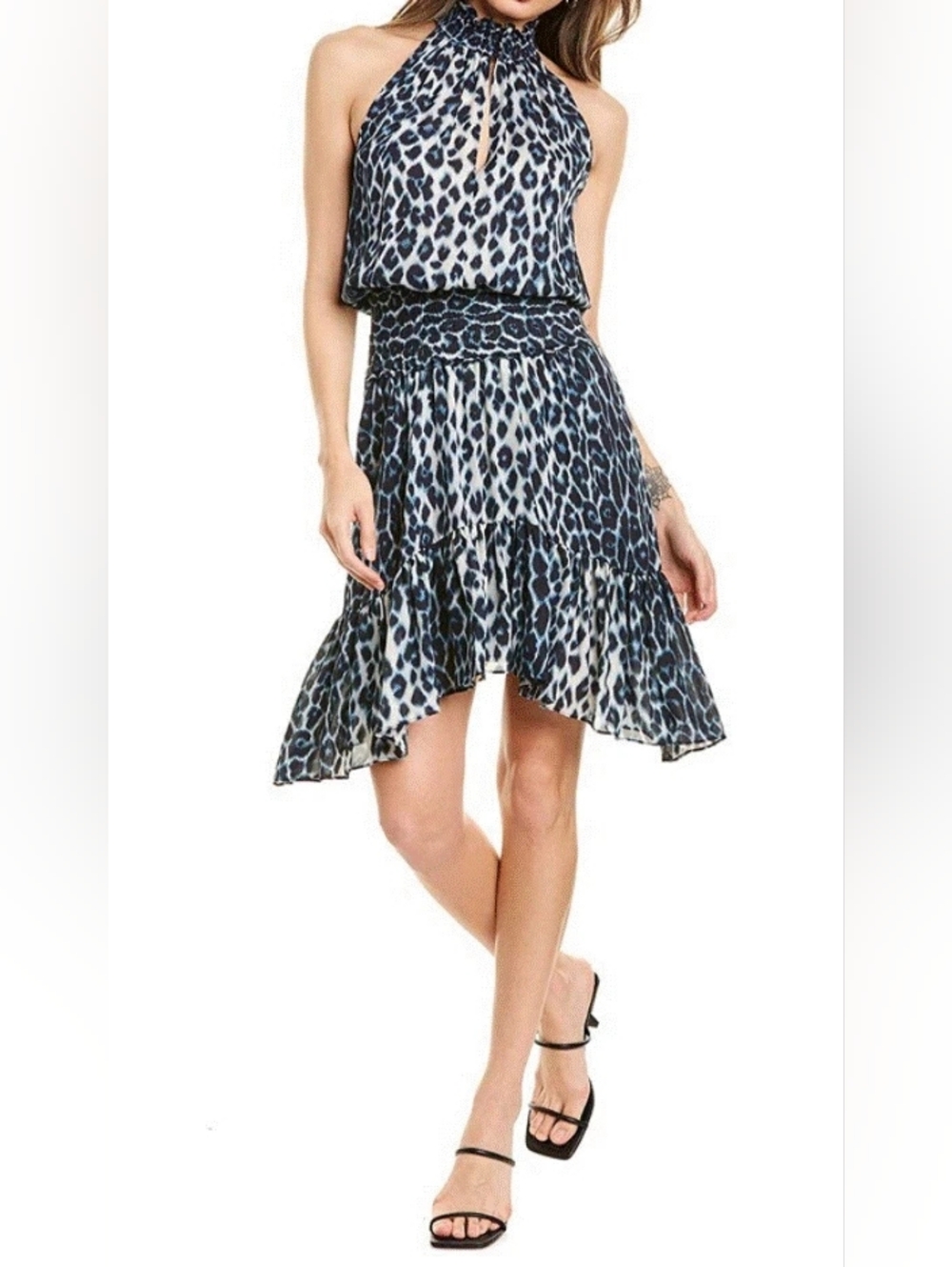A.L.C. Silk Cody Halter Leopard Print Dress Size 8